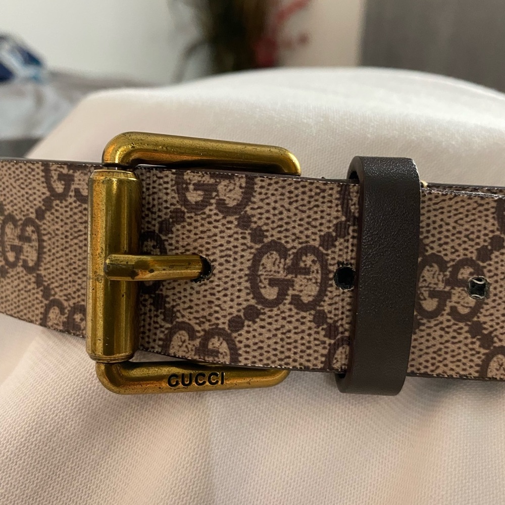 Unisex Vintage Gucci Brown Monogram Belt sold out everywhere in good condition